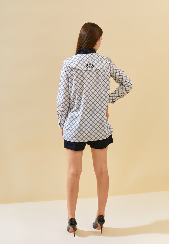 Malaika Checkered Lace Shirt