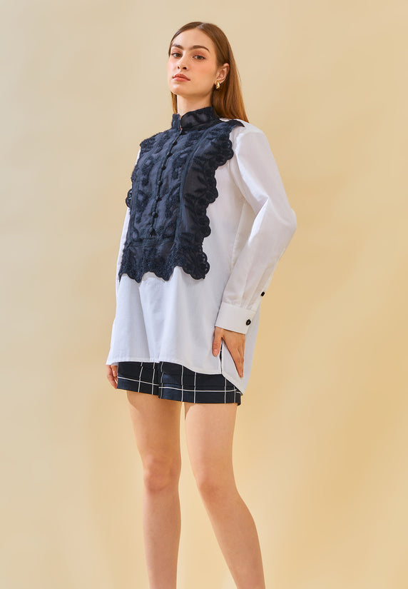 Malaika White Lace Shirt