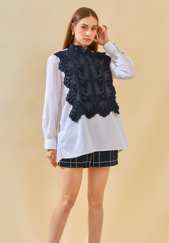 Malaika White Lace Shirt