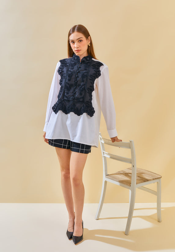 Malaika White Lace Shirt